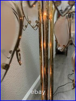 Vtg Anthony of Cal Pink Lotus Tulip Petal Shade Lamp Hollywood Regency 3 Stage
