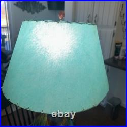 Vtg. Ceramic Table Lamp Drip Glaze Blue Green Brown Great Condition See Photos