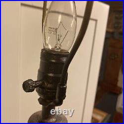 Vtg Chaulkware Plaster 31Table Lamp 4 Cherubs Bearing Gifts, Faux Bronze Finish
