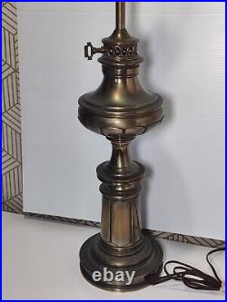 Vtg Heavy Mid-Century Modern Brass HOLLYWOOD Regency Table Lamp 33 #1