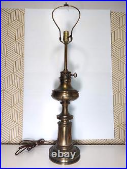 Vtg Heavy Mid-Century Modern Brass HOLLYWOOD Regency Table Lamp 33 #1