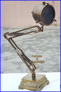 Vtg Industrial Cast Iron Metal Deco Gooseneck Desk Lamp Light Steampunk Antique
