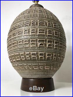 Vtg Large Studio Pottery Ceramic Table Lamp Cressey Kinzie Mid Century Modern