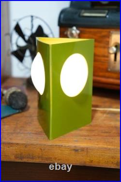Vtg MCM 1970s Avocado Green Ceramic Globe Table Lamp Peabody READ WORKS