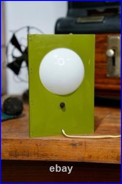 Vtg MCM 1970s Avocado Green Ceramic Globe Table Lamp Peabody READ WORKS