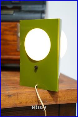 Vtg MCM 1970s Avocado Green Ceramic Globe Table Lamp Peabody READ WORKS