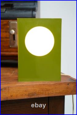 Vtg MCM 1970s Avocado Green Ceramic Globe Table Lamp Peabody READ WORKS
