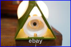 Vtg MCM 1970s Avocado Green Ceramic Globe Table Lamp Peabody READ WORKS