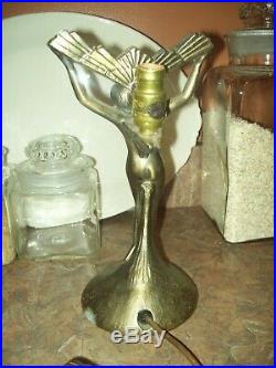 Vtg MID CENTURY L & L WMC NUDE WINGED LADY FIGURE ART DECO STYLE TABLE LAMP HTF