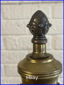 Vtg Meyda Tiffany Style Table Lamp Art Nouveau Yellow Slag Glass Shade