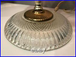 Vtg Michelotti Crystal Glass 30 Prism Boudoir Parlor Table Lamp Cranberry Large