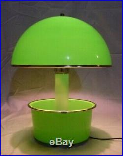 Vtg Mid Century MOD Lime Green Magic Plantern Plastic Mushroom Lamp Planter Base
