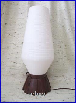 Vtg Mid Century Modern Atomic Beehive Table Lamp Space Age Light Tortie Base