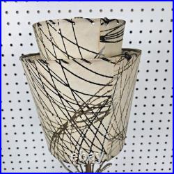 Vtg Mid Century Modern Atomic Dual fiberglass shade table lamp Gold Black