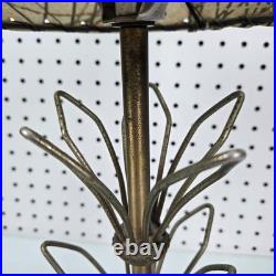 Vtg Mid Century Modern Atomic Dual fiberglass shade table lamp Gold Black Vtg Mid Century Modern Atomic Dual fiberglass shade table lamp Gold Black