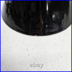 Vtg Mid Century Modern Atomic Dual fiberglass shade table lamp Gold Black