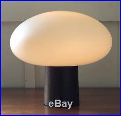 Vtg Mid Century Modern Curry Laurel Mushroom Lamp Walnut Wood Veneer Cylinder