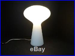 Vtg Mid Century Modern Lisa Johansson Pape Iittala White Glass Mushroom Lamp 12