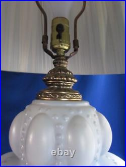 Vtg Pair MID Century Hollywood Regency Falkenstein Blue Floral Buble Table Lamps Vtg Pair MID Century Hollywood Regency Falkenstein Blue Floral Buble Table Lamps