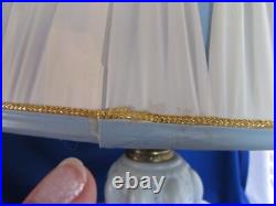 Vtg Pair MID Century Hollywood Regency Falkenstein Blue Floral Buble Table Lamps Vtg Pair MID Century Hollywood Regency Falkenstein Blue Floral Buble Table Lamps