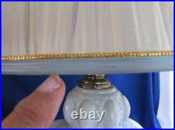 Vtg Pair MID Century Hollywood Regency Falkenstein Blue Floral Buble Table Lamps