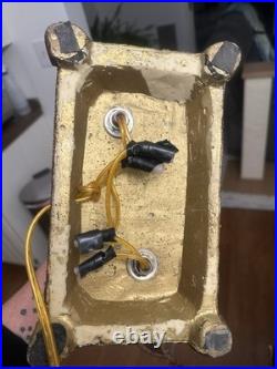 Vtg. Pair of Gold Resin Double Elephant Lamps Great Cond. Work Great