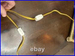 Vtg. Pair of Gold Resin Double Elephant Lamps Great Cond. Work Great