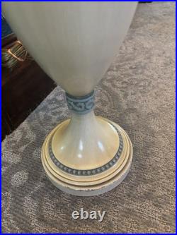 Vtg Rembrandt (labeled) Grecian Style Metal MCM Torchiere Table Lamp 37