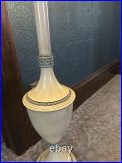 Vtg Rembrandt (labeled) Grecian Style Metal MCM Torchiere Table Lamp 37