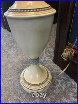 Vtg Rembrandt (labeled) Grecian Style Metal MCM Torchiere Table Lamp 37