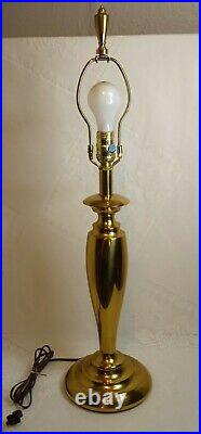 Vtg. Stiffel MCM Art Deco table Lamp Antique Brass EUC 3 way switch sleek lines