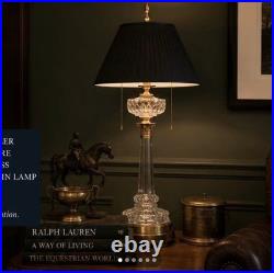 Warren Kessler French Empire Crystal Glass Corinthian Column Table Lamp -Vintage