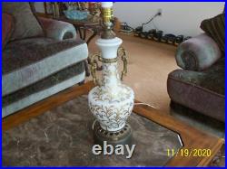West Germany Ornate Vintage Gold Leaf Floral Scroll Table Lamp West Germany Ornate Vintage Gold Leaf Floral Scroll Table Lamp