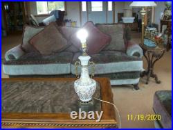 West Germany Ornate Vintage Gold Leaf Floral Scroll Table Lamp West Germany Ornate Vintage Gold Leaf Floral Scroll Table Lamp