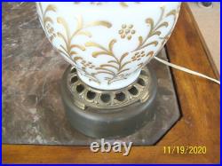 West Germany Ornate Vintage Gold Leaf Floral Scroll Table Lamp