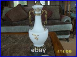 West Germany Ornate Vintage Gold Leaf Floral Scroll Table Lamp