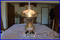 White Rose Glass Ruffled Gone With The Wind Hurricane Vintage Table Lamp
