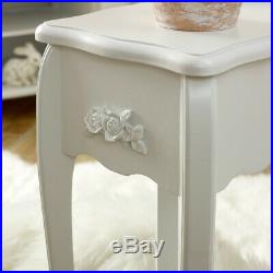White lamp occasional side table set 2 french shabby vintage chic hallway plant